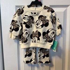 Disney Cream and Black Minnie Mouse Kids Matching Set